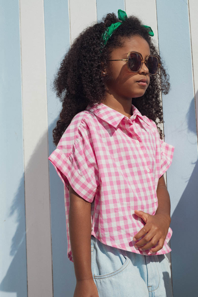 Blouse Ninon vichy rose-Enfant-vichy rose-marlot-paris