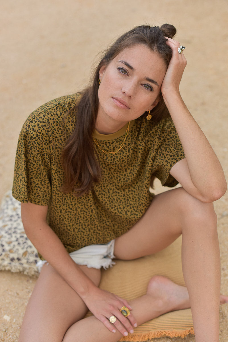 look femme tee-shirt léopard coton bio marlot paris