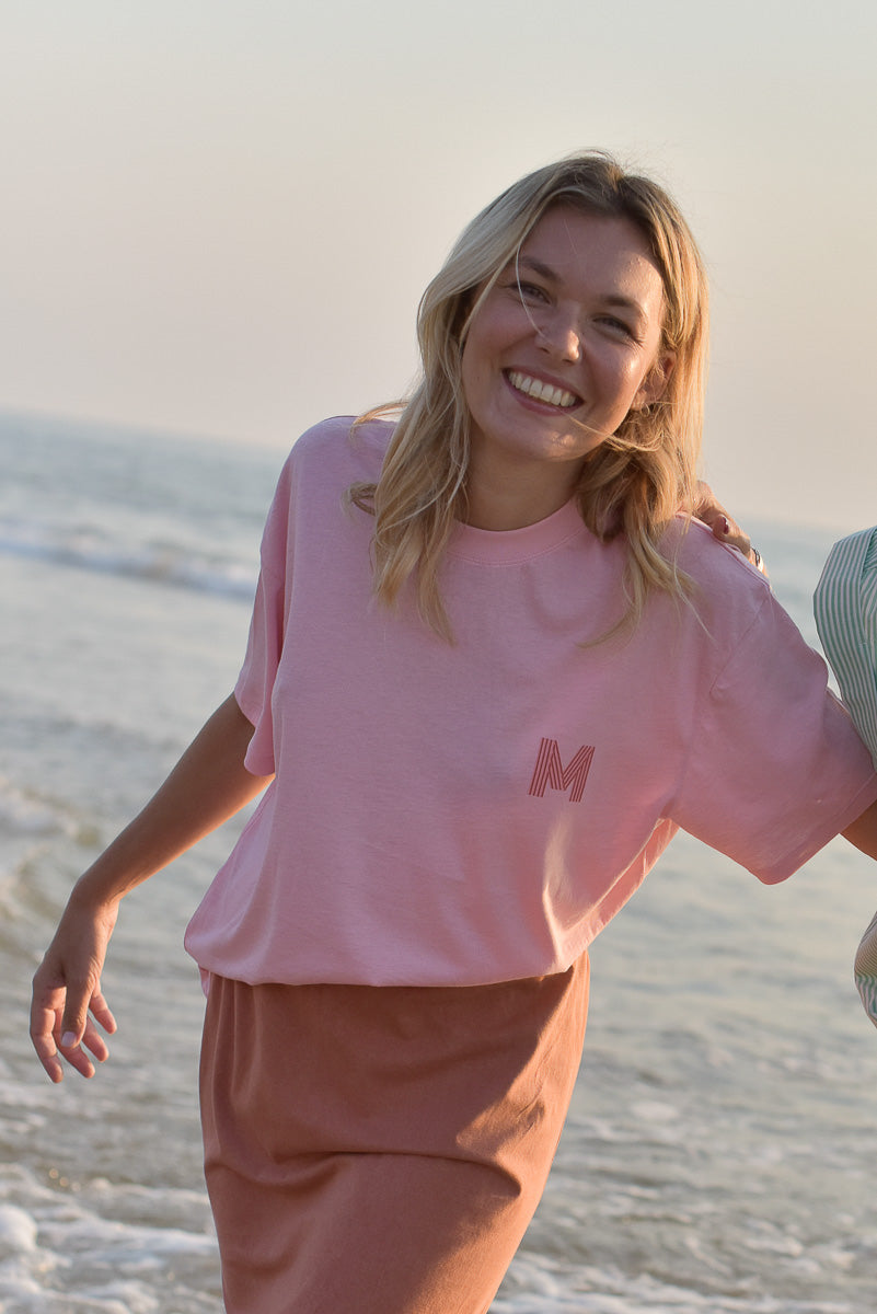 look femme tee shirt coton bio jil rose blush marlot paris fond mer